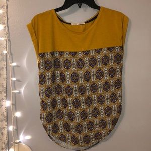 Yellow patterned silk shirt